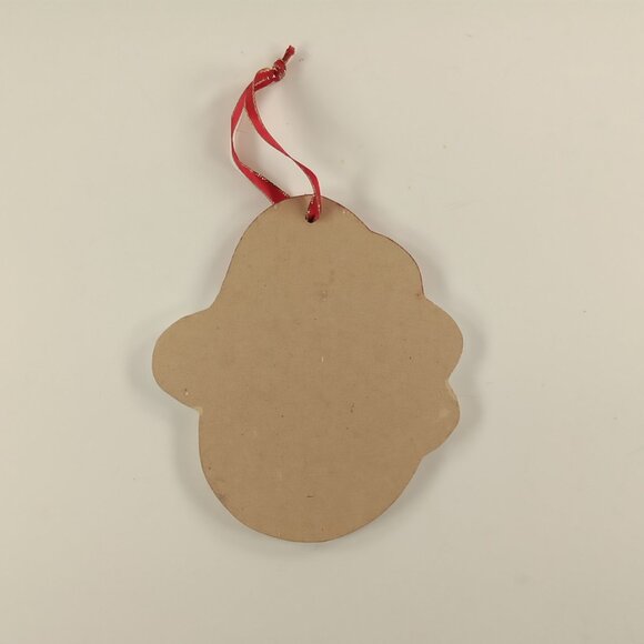 Teddy Bear Head Christmas Hat Country Rustic Holiday Ornament w/ Ribbon Hanger - Picture 2 of 3